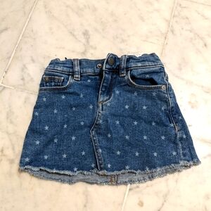 Denim Star-Patterned Kids Skirt